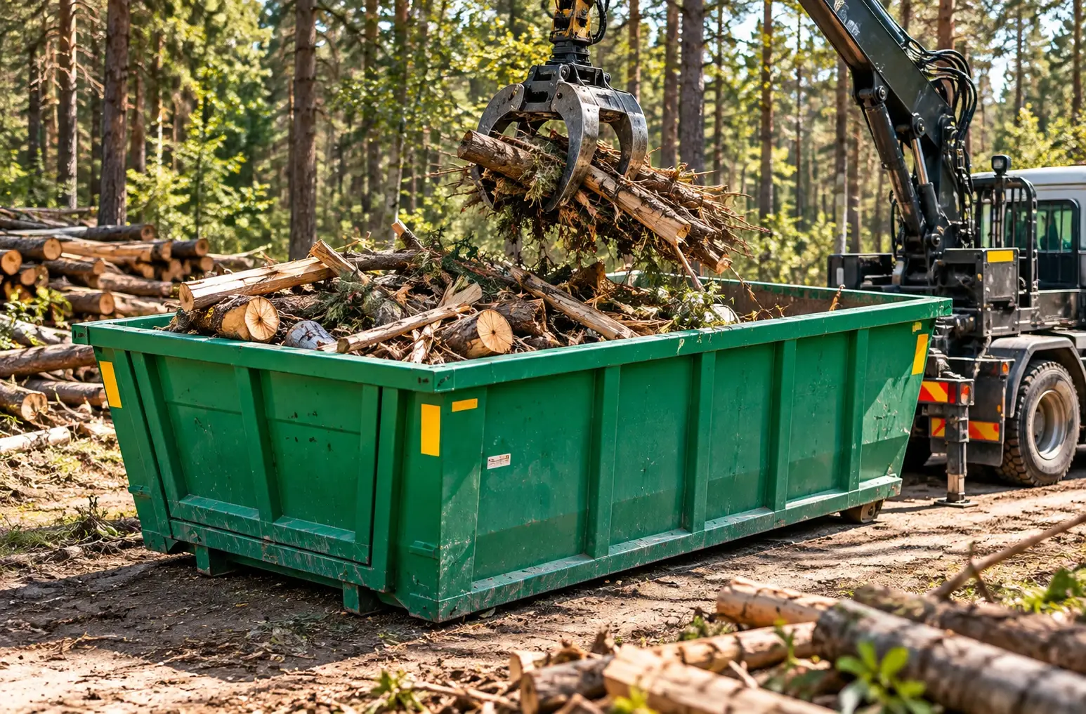 Évacuation de déchets de bois à Strasbourg